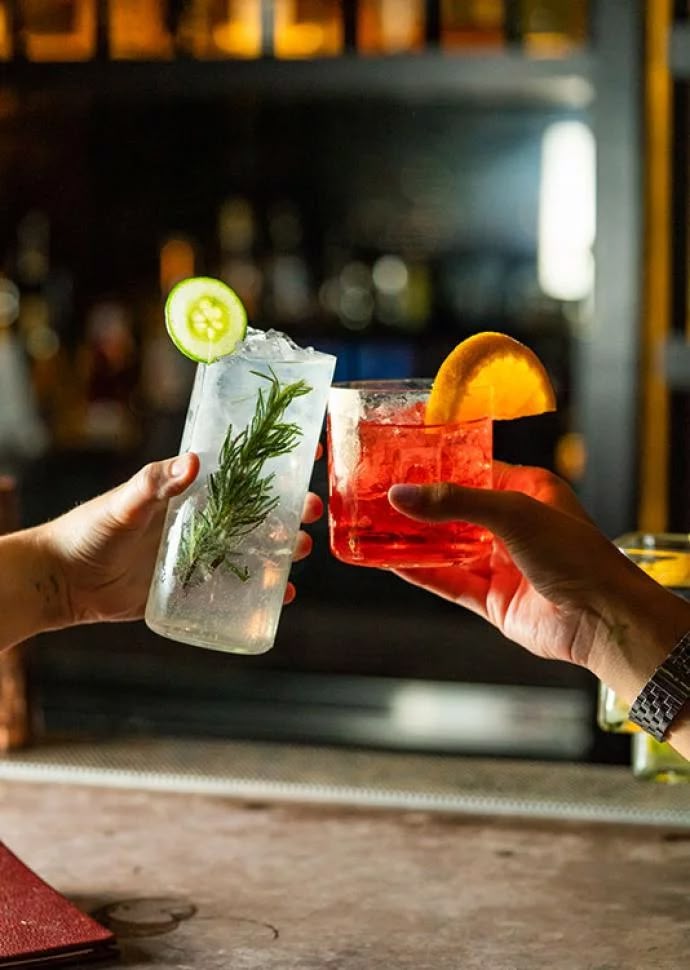 Tamasha Club cocktail and bottle display